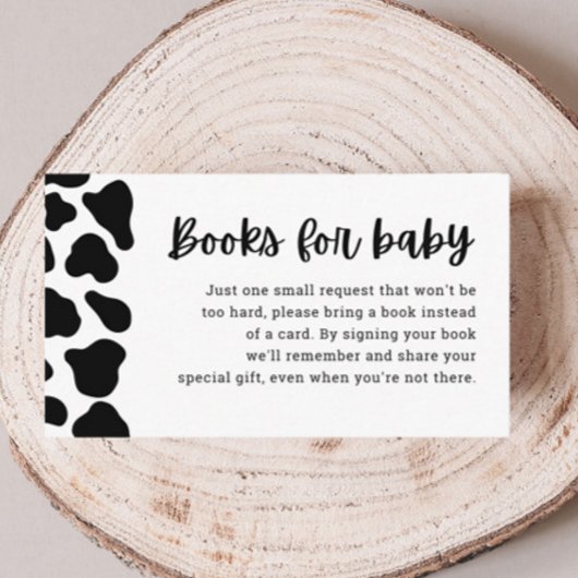 牛のテーマ赤ちゃんシャワーブックリクエストカード エンクロージャーカード
