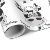 牛のデザインの誕生日 ラッピングペーパー (ロールコーナー)