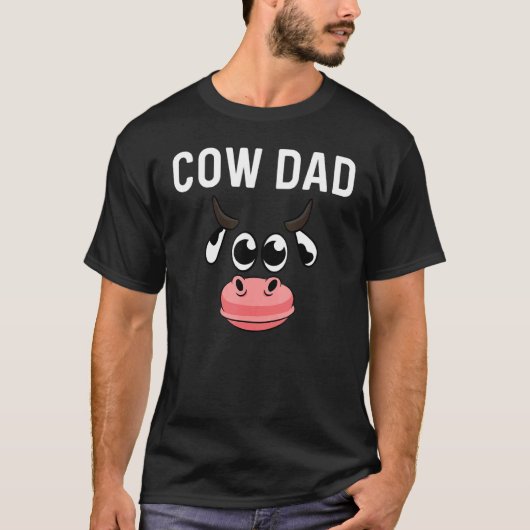 牛のデザイン お父さん メンズ 牛飼い 動物農場 Tシャツ (正面)
