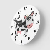 牛のデザイン ラウンド壁時計 (傾斜)