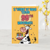 牛のデザート - 99 カード (黄色い花)