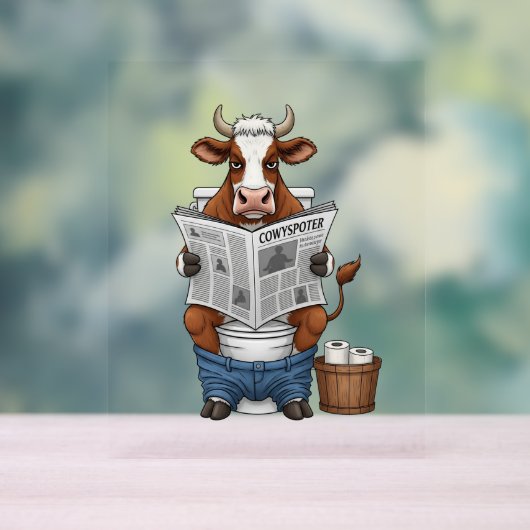 牛のトイレおもしろい家畜 アクリルサイン (ニュートラル)