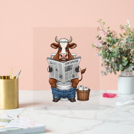 牛のトイレおもしろい家畜 アクリルサイン (ウェディング)