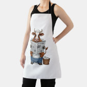 牛のトイレおもしろい家畜 エプロン (インサイチュ)