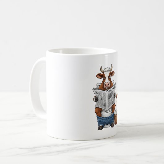 牛のトイレおもしろい家畜 コーヒーマグカップ (正面左)