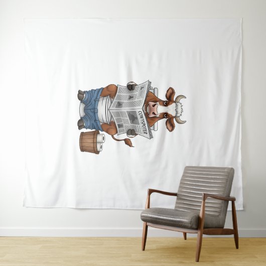 牛のトイレおもしろい家畜 タペストリー (インサイチュ(横))