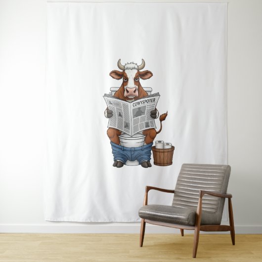 牛のトイレおもしろい家畜 タペストリー (インサイチュ)