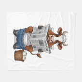 牛のトイレおもしろい家畜 フリースブランケット (正面(横))