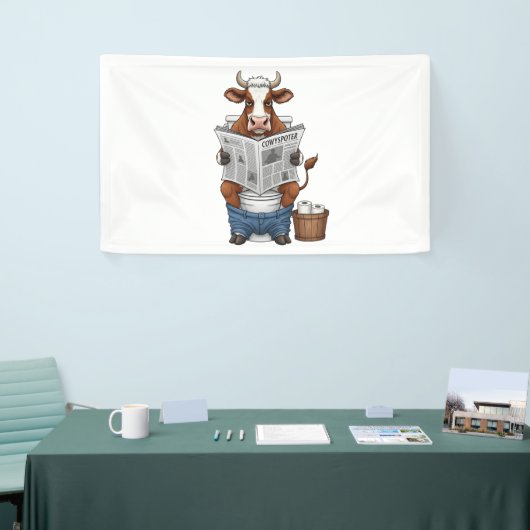 牛のトイレおもしろい家畜 横断幕 (トレードショー)