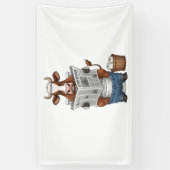 牛のトイレおもしろい家畜 横断幕 (縦)