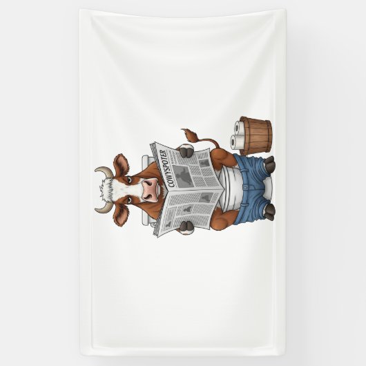 牛のトイレおもしろい家畜 横断幕 (縦)