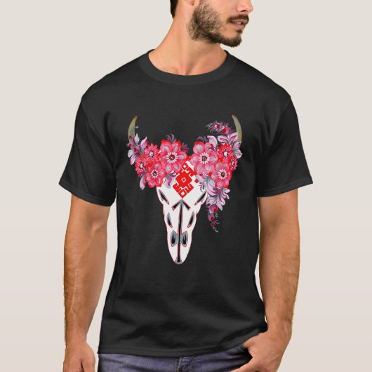 牛のドクロ Tシャツ (正面)