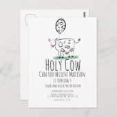 牛のドードル・ファーム・アニマル・バースデー・パーティー ポストカード (正面/裏面)