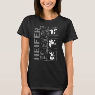 牛のハイファーをお願いファームコア若い女性の牛のカウギ Tシャツ