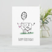 牛のハッピーバースデーハンドドロードドードルアート シーズンカード (スタンド正面)