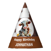 牛のハッピーバースデー茶色と白