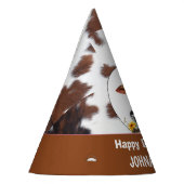 牛のハッピーバースデー茶色と白 パーティーハット (左)