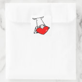 牛のハートバレンタイン私は牛を愛する スクエアシール (バッグ)