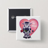 牛のバレンタインデー 缶バッジ (正面&裏面)
