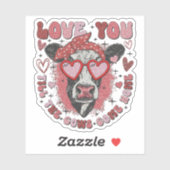 牛のバレンタイン - 愛 - バレンタイン ステッカー シール (シート)