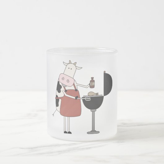 牛のバーベキューTシャツとギフト フロストグラスマグカップ (中央)