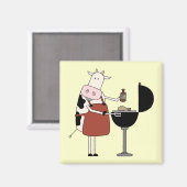 牛のバーベキューTシャツとギフト マグネット (正面/裏面)