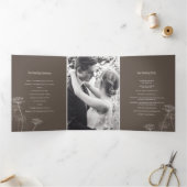 牛のパセリの花頭茶秋の結婚式 三つ折りプログラム (内部)