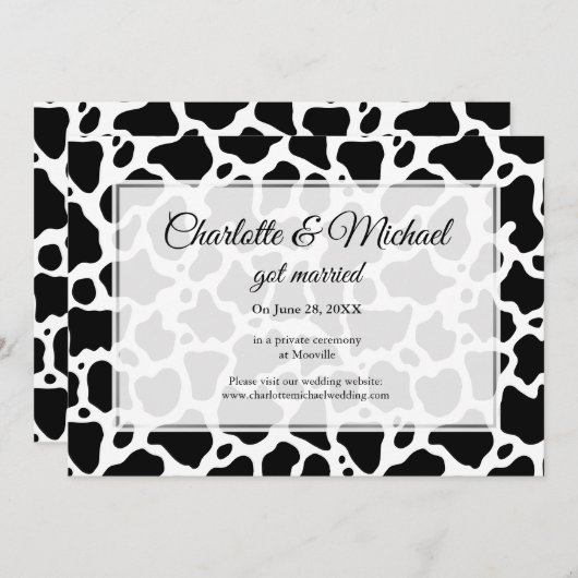 牛のパターンの結婚背景の発表 (正面/裏面)