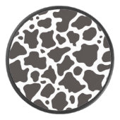 牛のパターンの背景 アイスホッケーパック (正面)