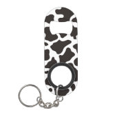 牛のパターンの背景 キーホルダー栓抜き (正面)