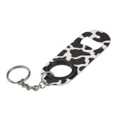 牛のパターンの背景 キーホルダー栓抜き (正面アングル)