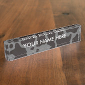 牛のパターンの背景 デスクネームプレート (側面)