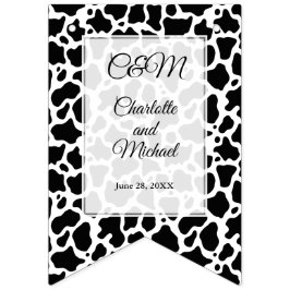 牛のパターンの背景 バンティングフラッグ