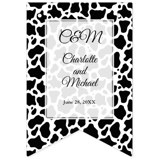 牛のパターンの背景 バンティングフラッグ (第1の旗)