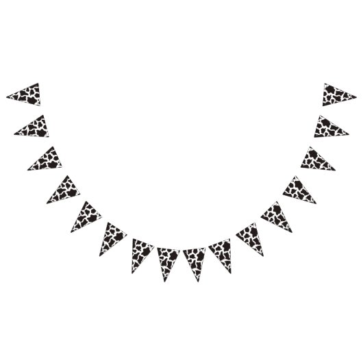 牛のパターンの背景 バンティングフラッグ (全)