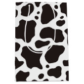 牛のパターンの背景 ミディアムペーパーバッグ (正面)