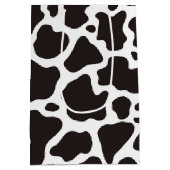 牛のパターンの背景 ミディアムペーパーバッグ (裏面)