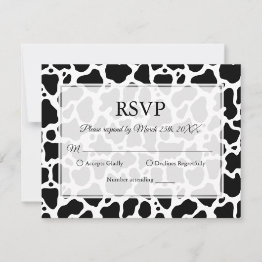 牛のパターンの背景 出欠カード (正面)