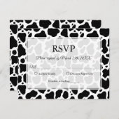 牛のパターンの背景 出欠カード (正面/裏面)