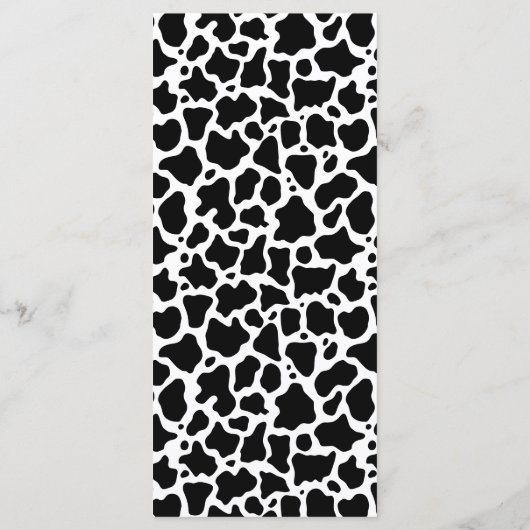 牛のパターンの背結婚景 メニュー (裏面)