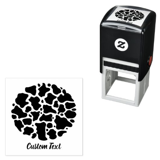牛のパターンの自己手書きスタンプ セルフインキングスタンプ (インサイチュ)