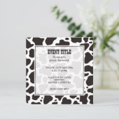 牛のパターン背景の正方形の招待状 招待状 (スタンド正面)