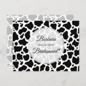 牛のパターン背景の花嫁カード インビテーションポストカード (正面/裏面)