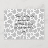 牛のパターン背景の花嫁カード インビテーションポストカード (裏面)