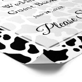 牛のパターン背景ゲストブックサインポスター ポスター (角)