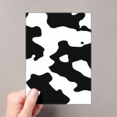 牛のパターン（白黒） アクリル招待状 (インサイチュ (ポータブル))