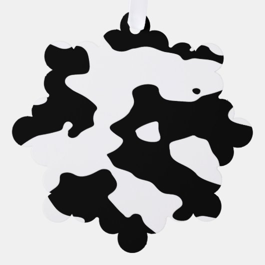 牛のパターン（白黒） オーナメントカード (正面)