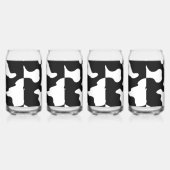 牛のパターン(白黒) ガラス缶 (右)