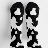 牛のパターン（白黒） ソックス (上部)