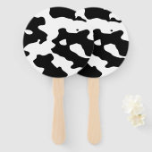 牛のパターン（白黒） ハンドファン (正面&裏面)